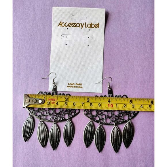 Chandelier Earrings Fashion Jewelry Drop Dangle Hammered Metal Inspired Alloy 1x - Picture 4 of 12